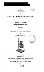 Cover of: A manual of analytical chemistry.