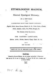 Cover of: Etymologicon magnum, or Universal etymological dictionary, on a new plan [By W. Whiter].: With ...