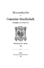 Cover of: Monatshefte der Comenius-gesellschaft für Kultur und Geistesleben by 