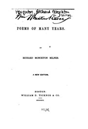 Cover of: Poems of Many Years