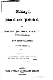 Cover of: Essays, moral and political