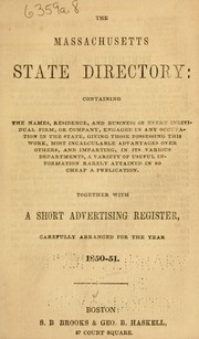 Cover of: The Massachusetts state directory by 