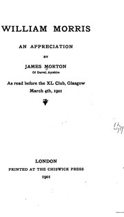 Cover of: William Morris: An Appreciation