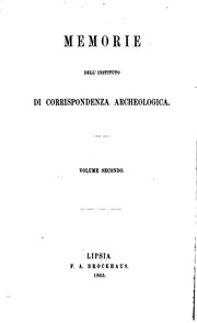 Cover of: Memorie dell' Instituto di Corrispondenza Archeologica by Deutsches Archäologisches Institut