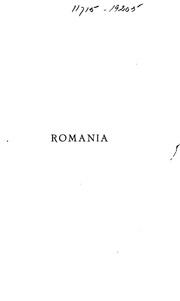 Cover of: Romania by Société des amis de la Romania