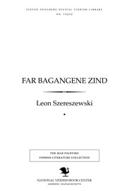 Cover of: Far bagangene zind: roman fun Yidishn lebn in Argenṭine