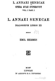 Cover of: L. Annaei Senecae opera qvae svpersvnt ...