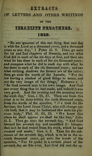 Extracts of letters and other writings of the Israelite preachers, 1828
