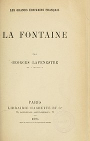 Cover of: La Fontaine by Georges Lafenestre