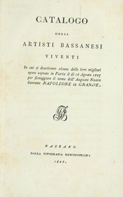 Cover of: Catalogo degli artisti bassanesi viventi by Bartolommeo Gamba