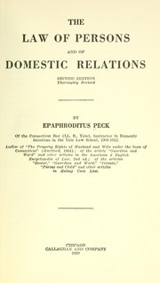 Cover of: The law of persons and of domestic relations.