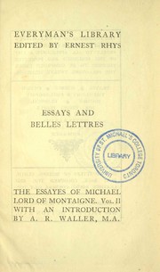 Cover of: The essayes of Michael, lord of Montaigne by Michel de Montaigne