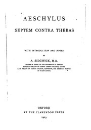 Cover of: Septem contra Thebas: with introduction and notes