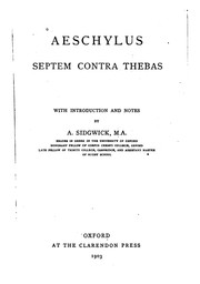 Cover of Septem contra Thebas: with introduction and notes by Aeschylus