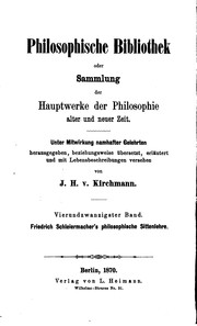 Cover of: Friedrich Schleiermacher's philosophiche Sittenlehre