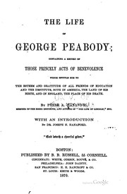 Cover of: The life of George Peabody / by Phebe A. Hanaford ; with an introduction by Joseph H. Hanaford.