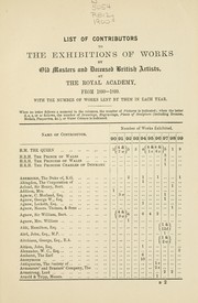 Cover of: General index to the catalogues of the exhibitions of works by old masters and deceased British artists, at the Royal Academy, from 1890-1899.