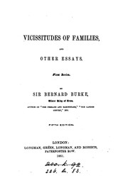 Cover of: Vicissitudes of Families by Sir Bernard Burke