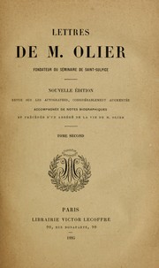 Cover of: Lettres de M. Olier: fondateur du Séminaire de Saint-Sulpice