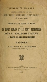 Discours et rapport 1898-99 by Université de Gand