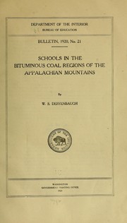 Cover of: Schools in the bituminous coal regions of the Applachian Mountains
