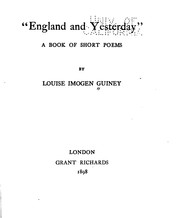 Cover of: "England and yesterday": a book of short poems