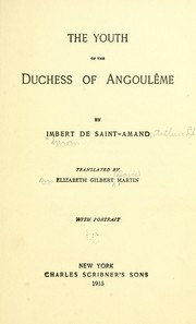 Cover of: The youth of the Duchess of Angoulême by Arthur Léon Imbert de Saint-Amand