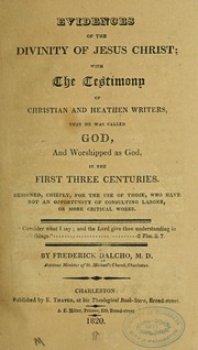 Cover of: Evidences of the divinity of Jesus Christ by Frederick Dalcho