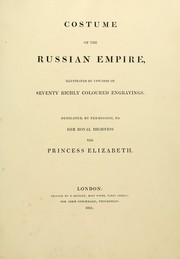 Cover of: Costume of the Russian empire