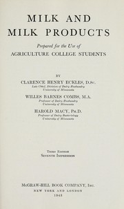 Cover of: Milk and milk products by C. H. Eckles