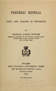 Cover of: Frédéric Mistral by Charles Alfred Downer