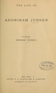Cover of: The life of Adoniram Judson
