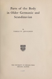 Cover of: Parts of the body in older Germanic and Scandinavian | Torild Washington Arnoldson