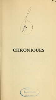 Cover of: Chroniques
