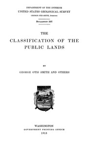 Cover of: The classification of the public lands