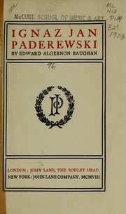 Cover of: Ignaz Jan Paderewski