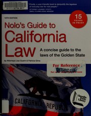 Cover of: Nolo's guide to California law