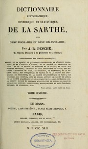 Dictionnaire topographique, historique et statistique de la Sarthe by Julien Remy Pesche