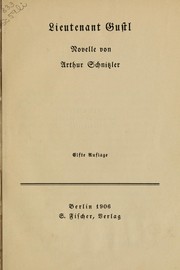 Cover of: Lieutenant Gustl by Arthur Schnitzler
