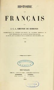 Cover of: Histoire des Français by Jean-Charles-Léonard Simonde Sismondi
