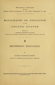 Cover of: Secondary education