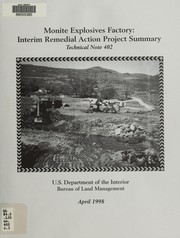 Cover of: Monite Explosives Factory: interim remedial action project summary