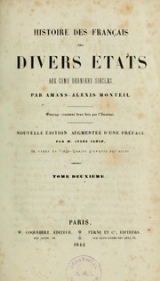 Cover of: Histoire des Français des diverses états