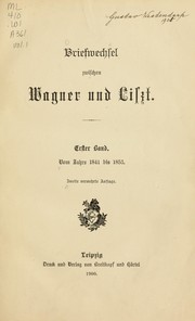 Cover of: Briefwechsel zwischen Wagner und Liszt