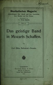 Cover of: Das geistige Band in Mozarts Schaffen