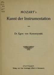 Cover of: Mozart's Kunst der Instrumentation