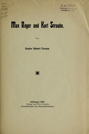 Cover of: Max Reger und Karl Straube