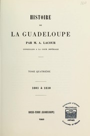 Cover of: Histoire de la Guadeloupe by Auguste Lacour