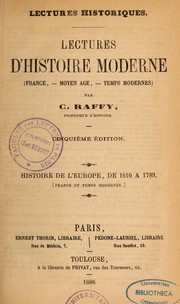 Cover of: Lectures d'histoire moderne, (France, Moyen âge, Temps modernes)