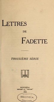 Lettres de Fadette by Henriette Dessaulles